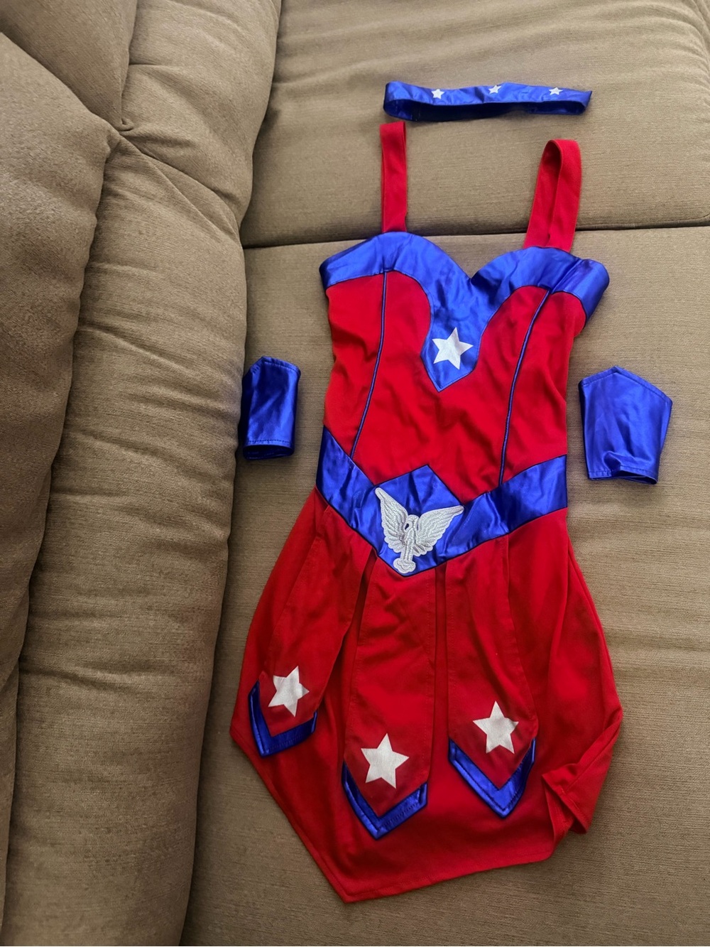Woman’s captain america super hero costume (cape not pictured)